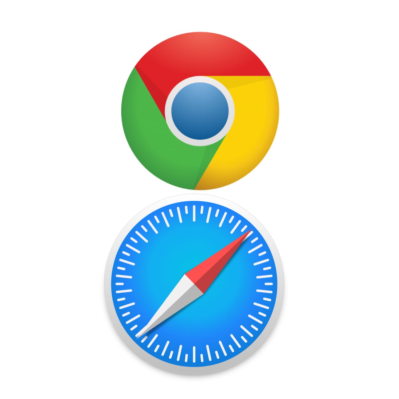 Google Chrome And Apple Safari Icon Marks