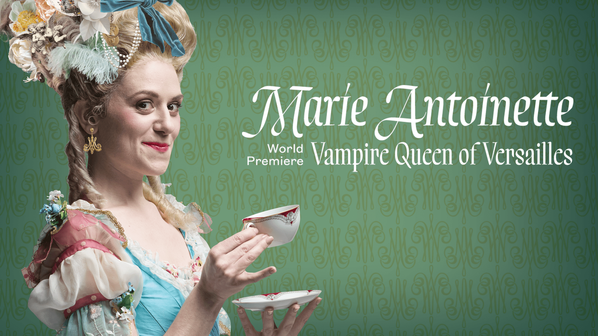 Marie Antoinette Holding A Coffee Cup With A Bit Of Blood On The Rim
