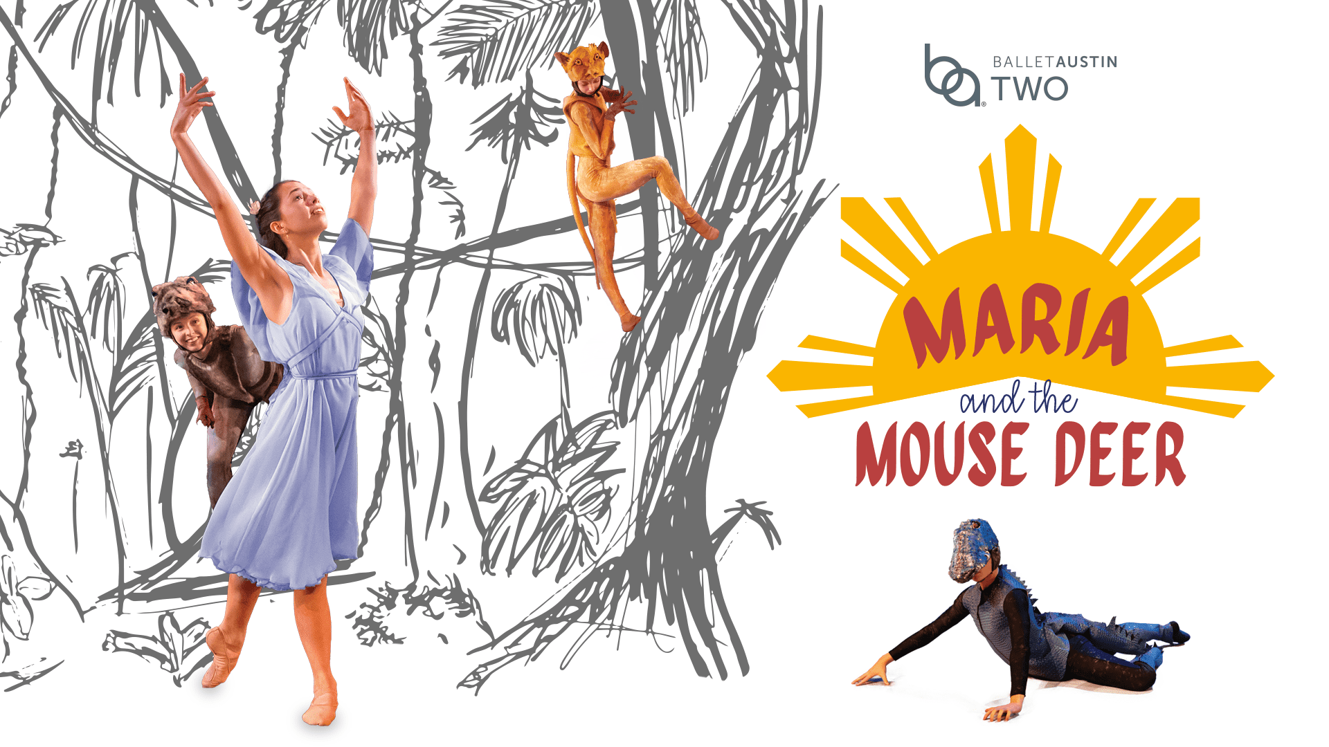 four dancers: maria, mouse deer, tarsier, crocodile